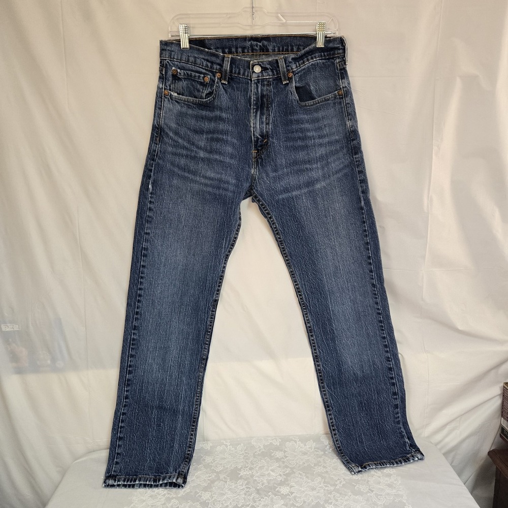 Levi's 505 Red Tab Blue Jeans Straight Leg Mens Size 32 X 30 (29.5)"